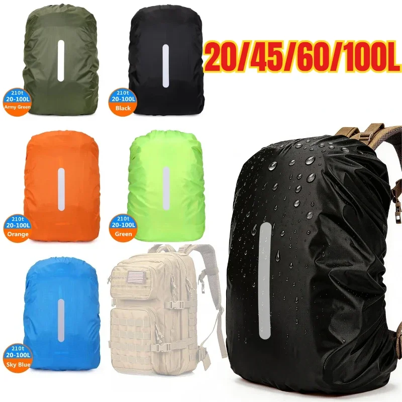 Rain Cover Backpack - 20L-100L Reflective Waterproof Backpack Rain Cover: