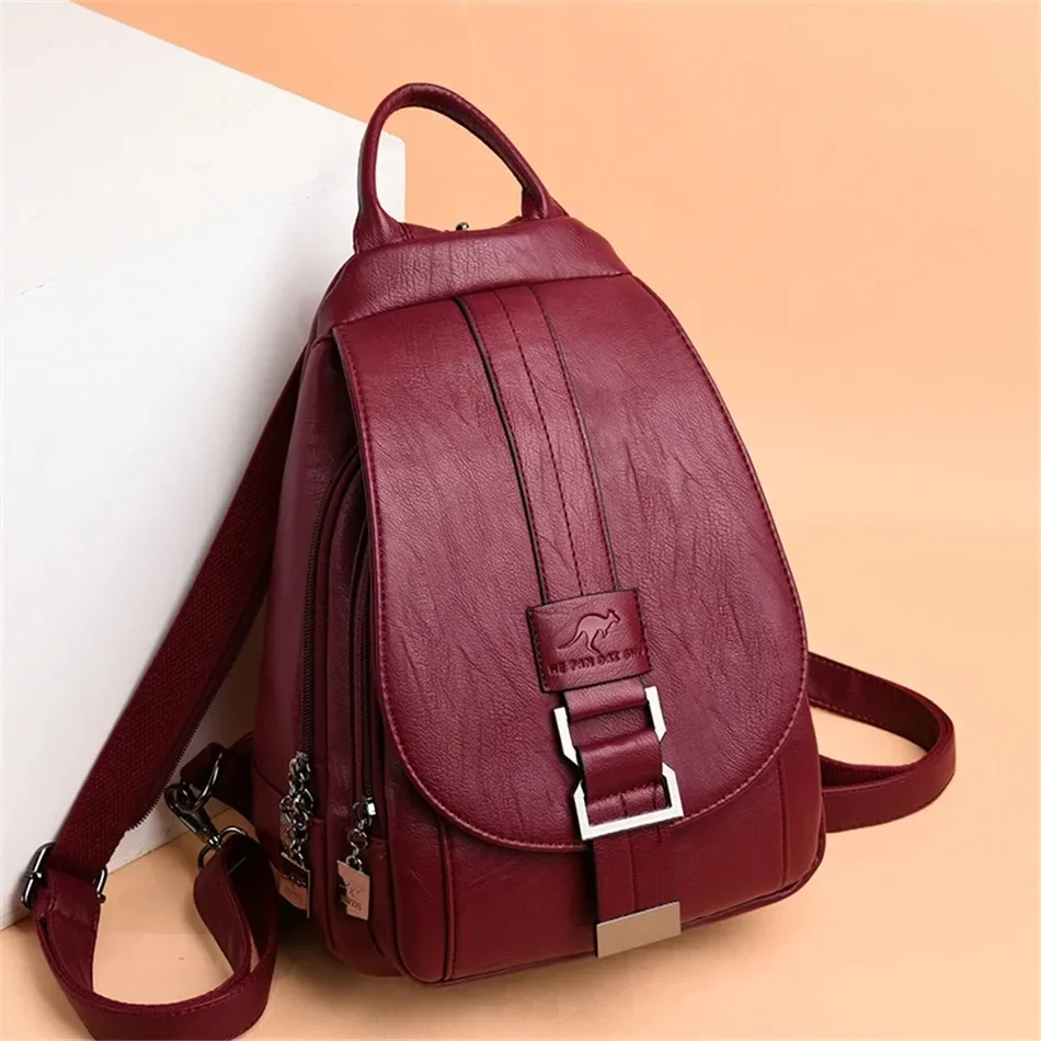 Multifunctional Women Leather  - School Backpack Teen review and price