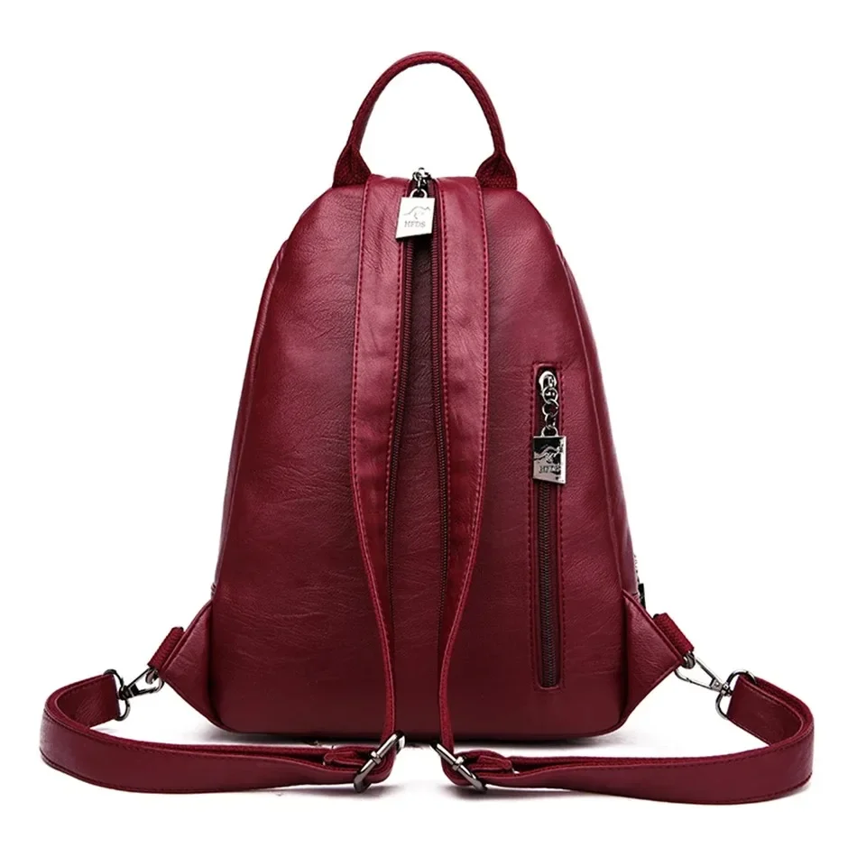Multifunctional Women Leather  - School Backpack Teen review and price