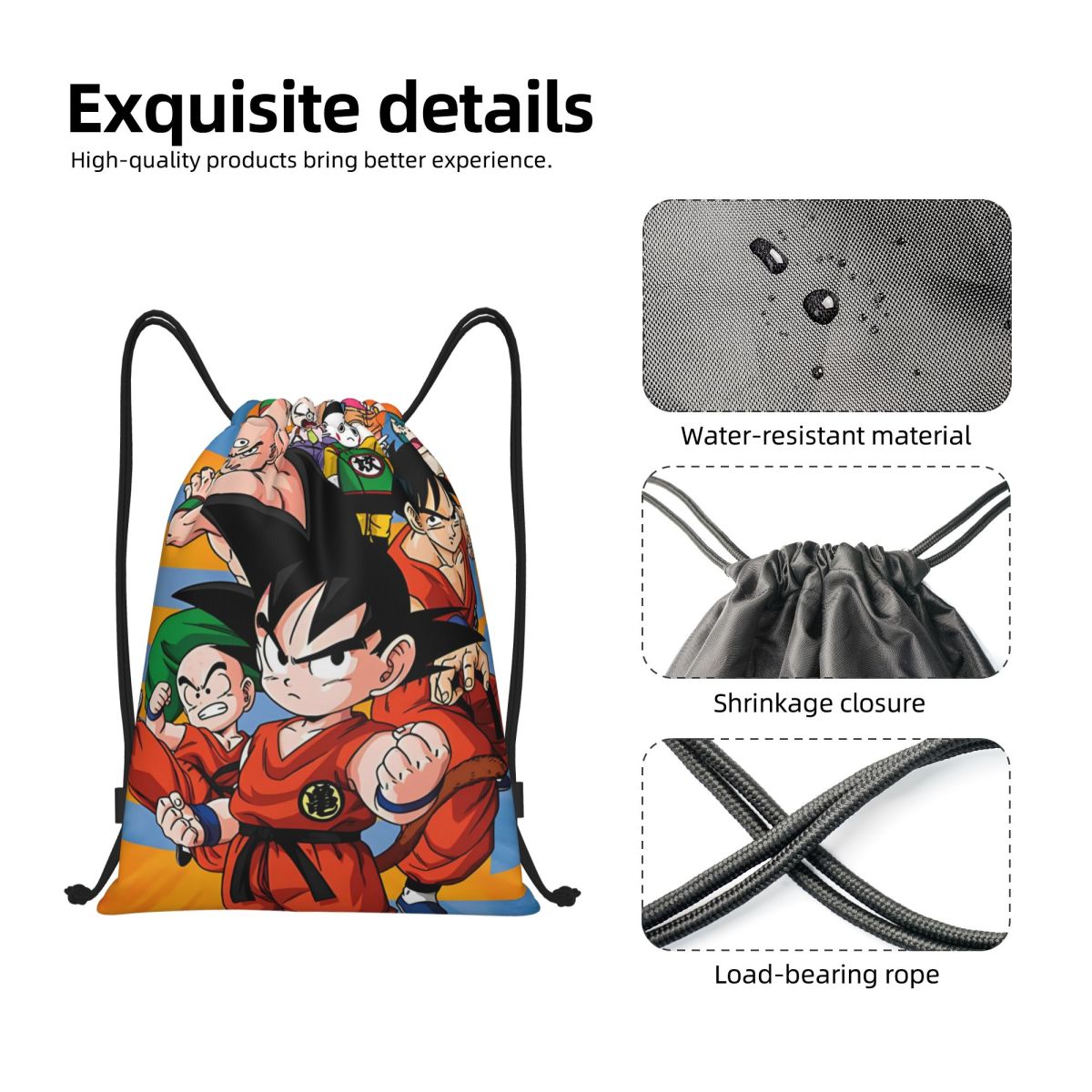 Custom DBZ G-Gokues Cartoon Dr - Drawstring Gym Bag review and price