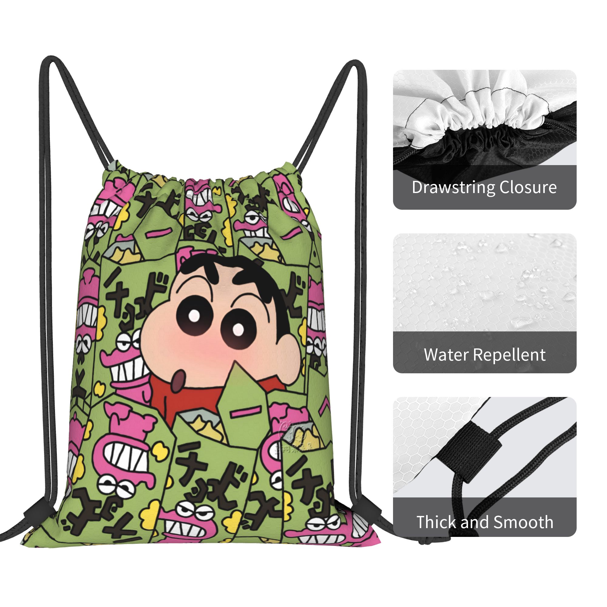 Custom Crayons Shins Chans Dra - Drawstring Gym Bag review and price